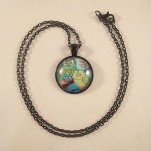 Jewelry - Black Owls Cabochon Pendant Chain Necklace Jewelry - Black Owls Cabochon Pendant Chain Necklace